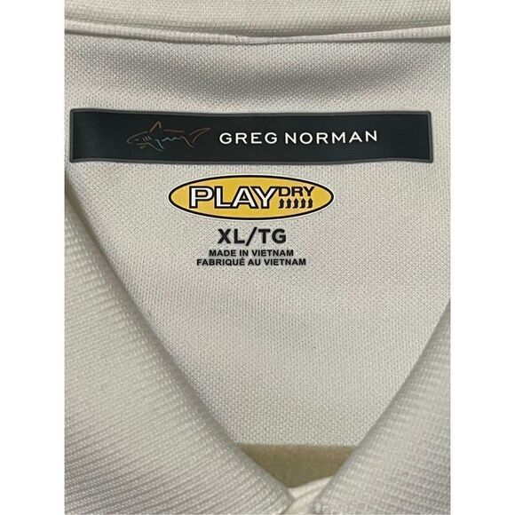 Greg Norman NWT White Play Dry Polo Short Sleeve Golf Shirt Size XL - Picture 3 of 4